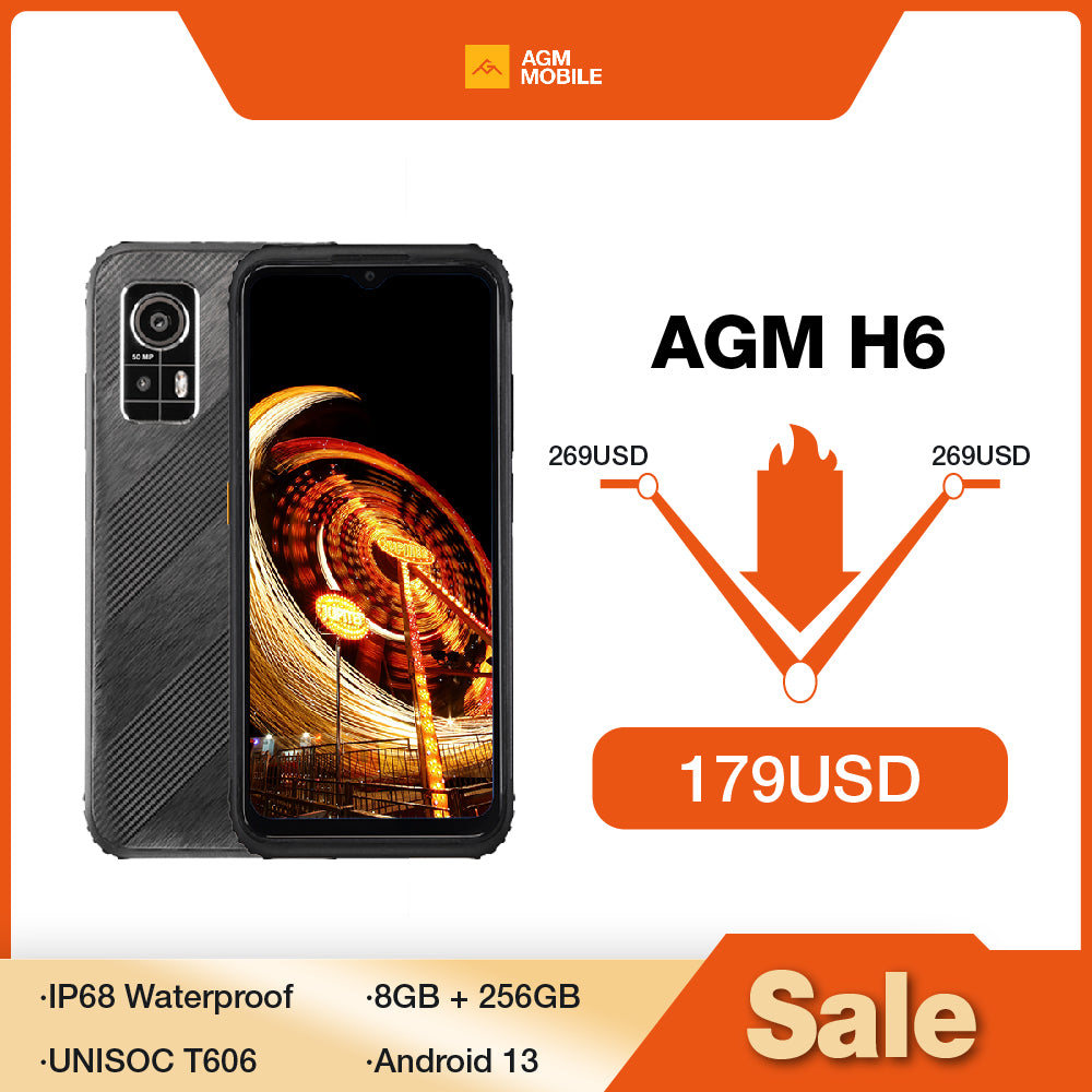 AGM H6 | Sleek | Durable | 6.56-inch90HzDisplay | 16GB(8+8)+256GB | Android13